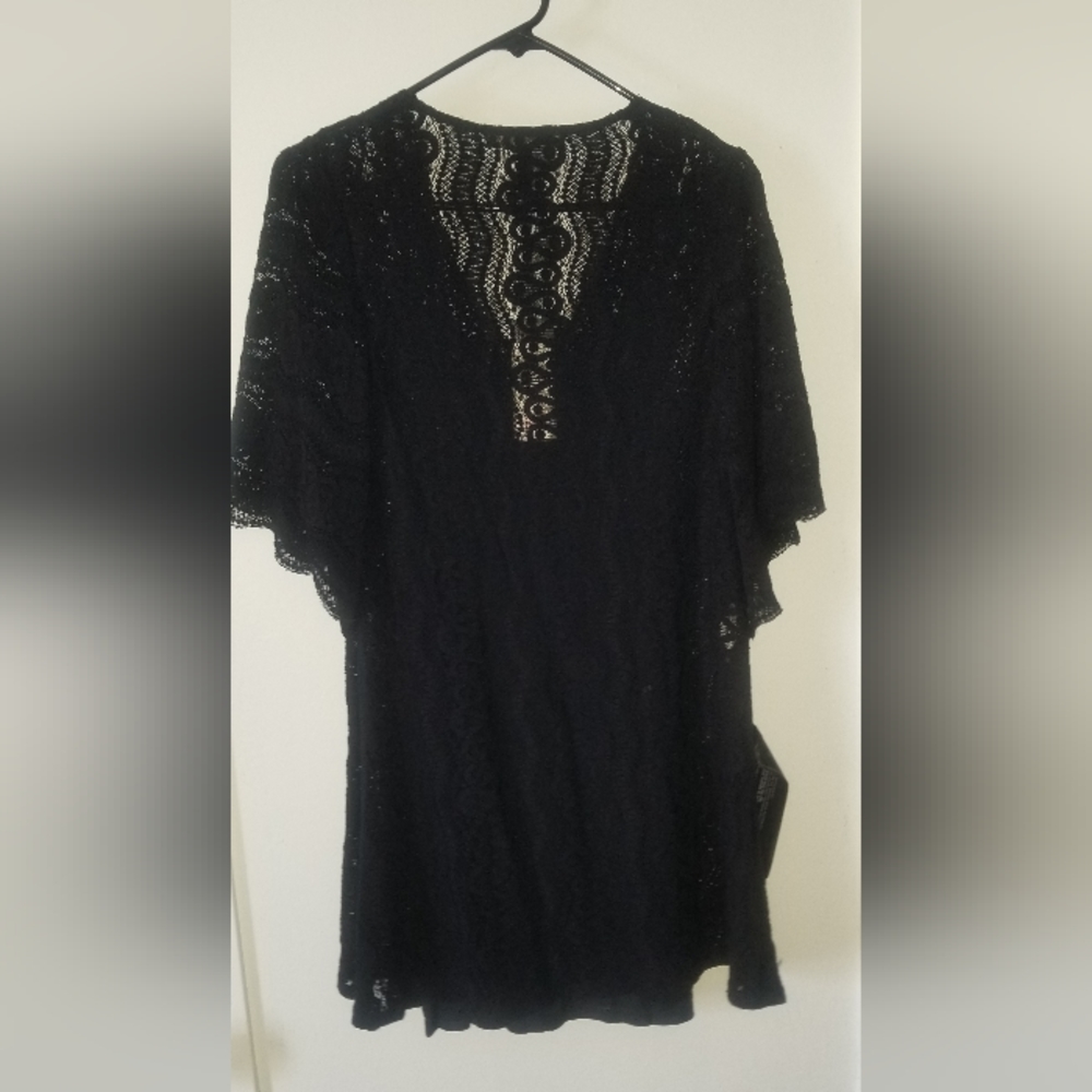 NEW BCBG Max Azria Black Lace Stretch Mini Dress Tunic
